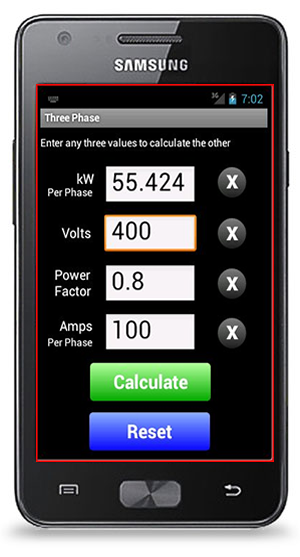 Watts Amps Volts Calculator for Android